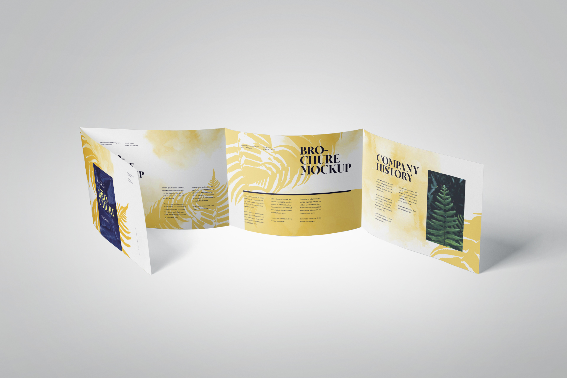 Open Tri-Fold Brochure Mockup for Corporate Branding