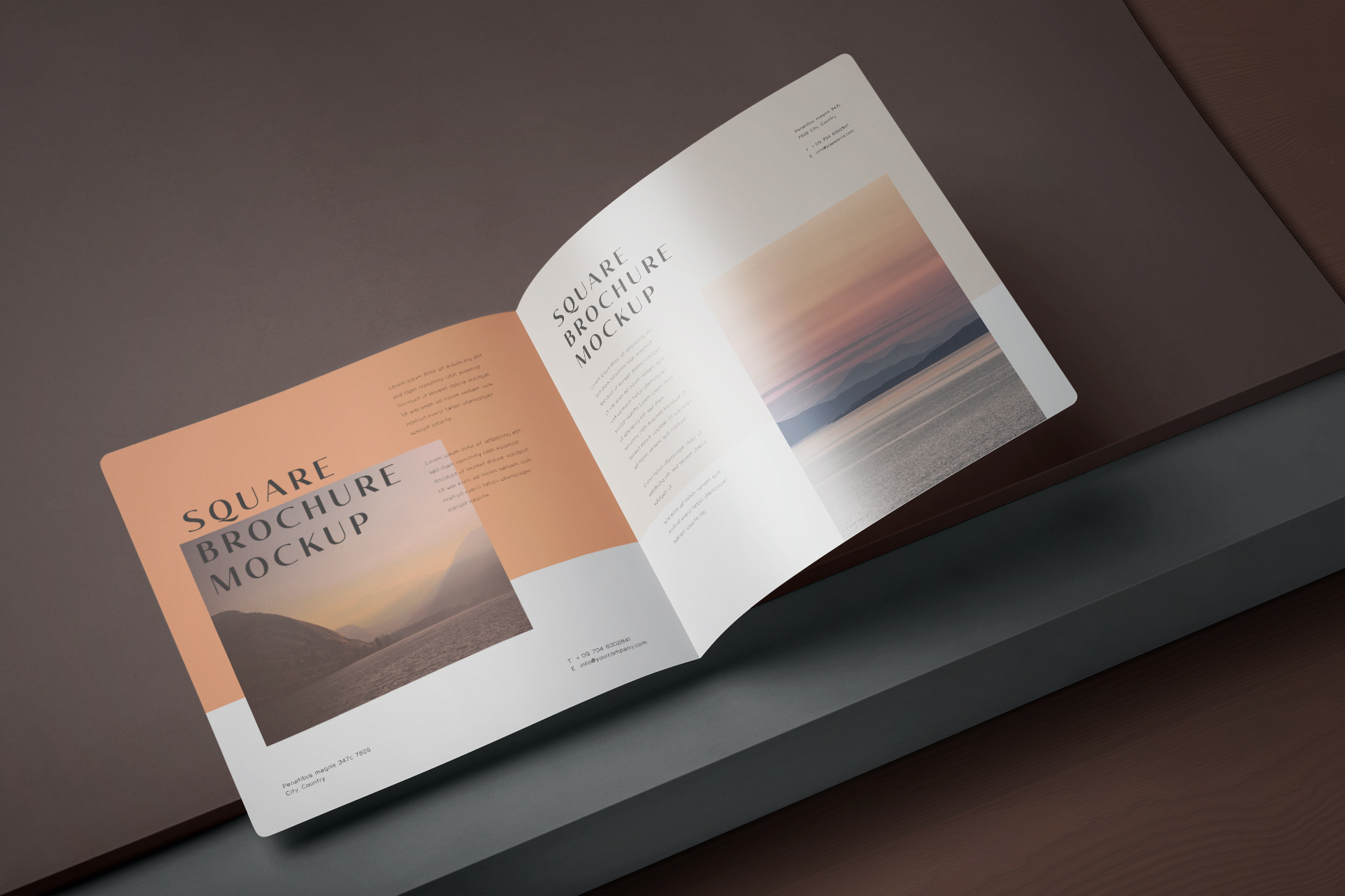 Square Brochure Mockup with Minimalist Design