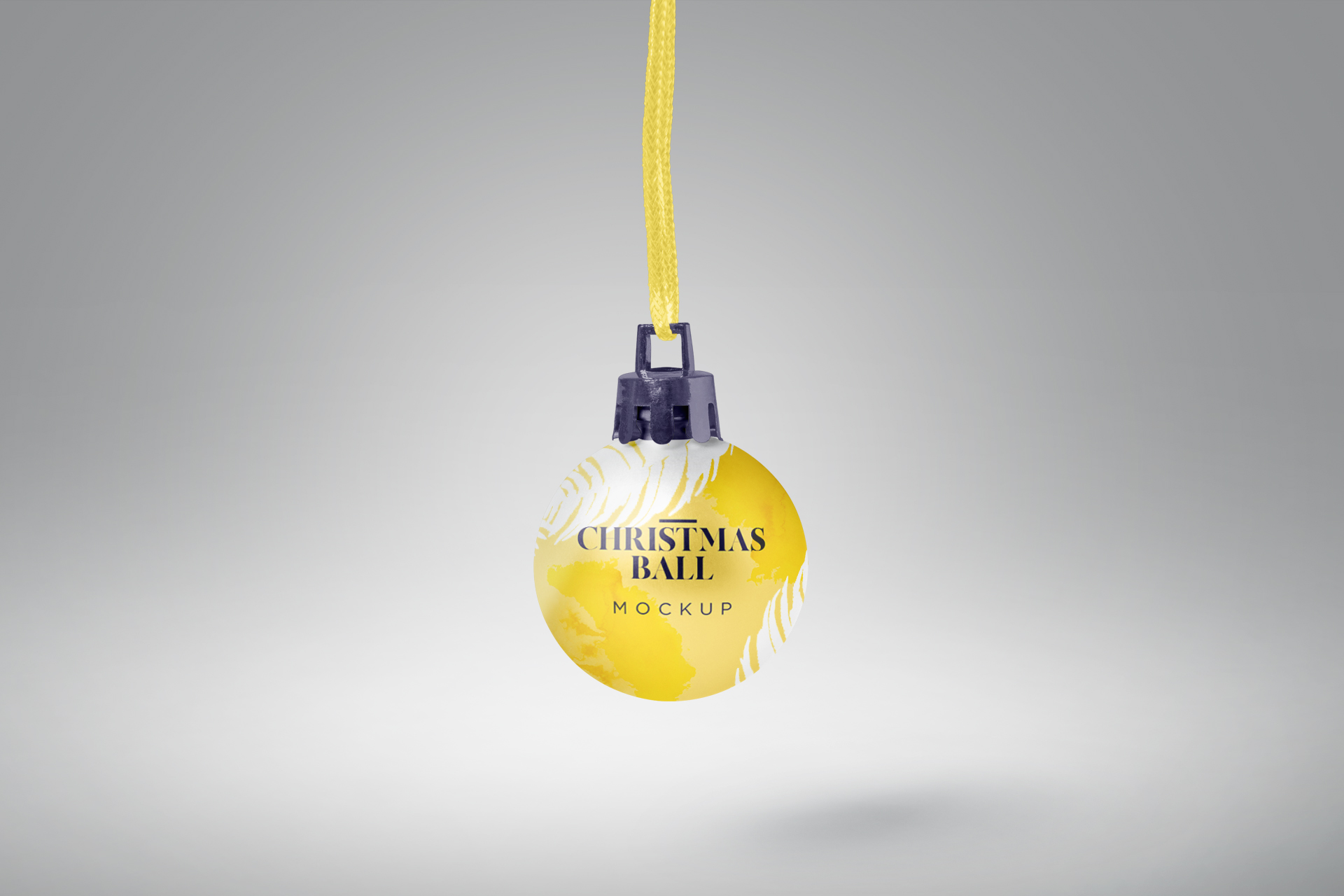 Floating Christmas Ball Mockup with String