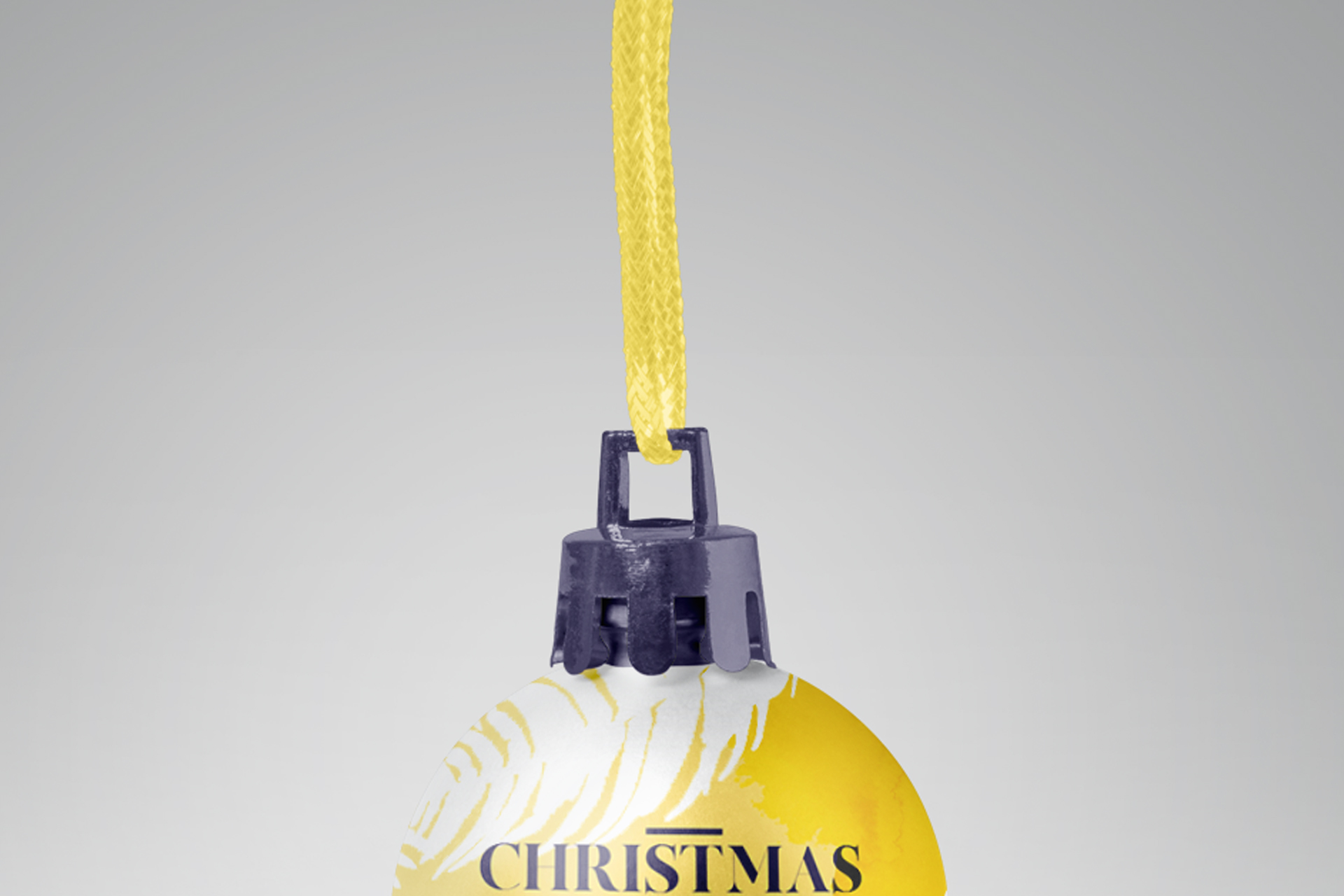 Floating Christmas Ball Mockup with String