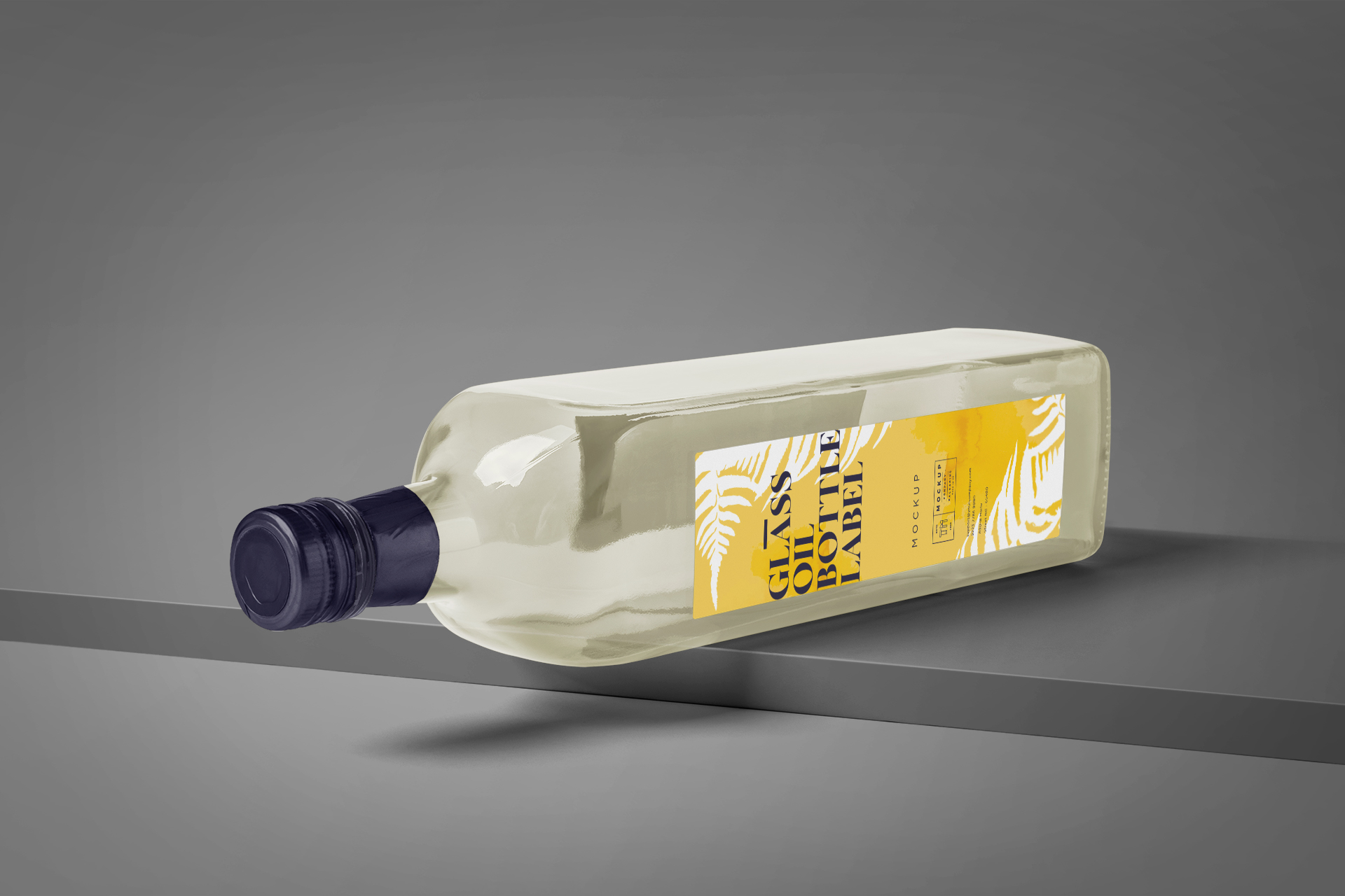 Glass Bottle Mockup Realistic Packaging Display