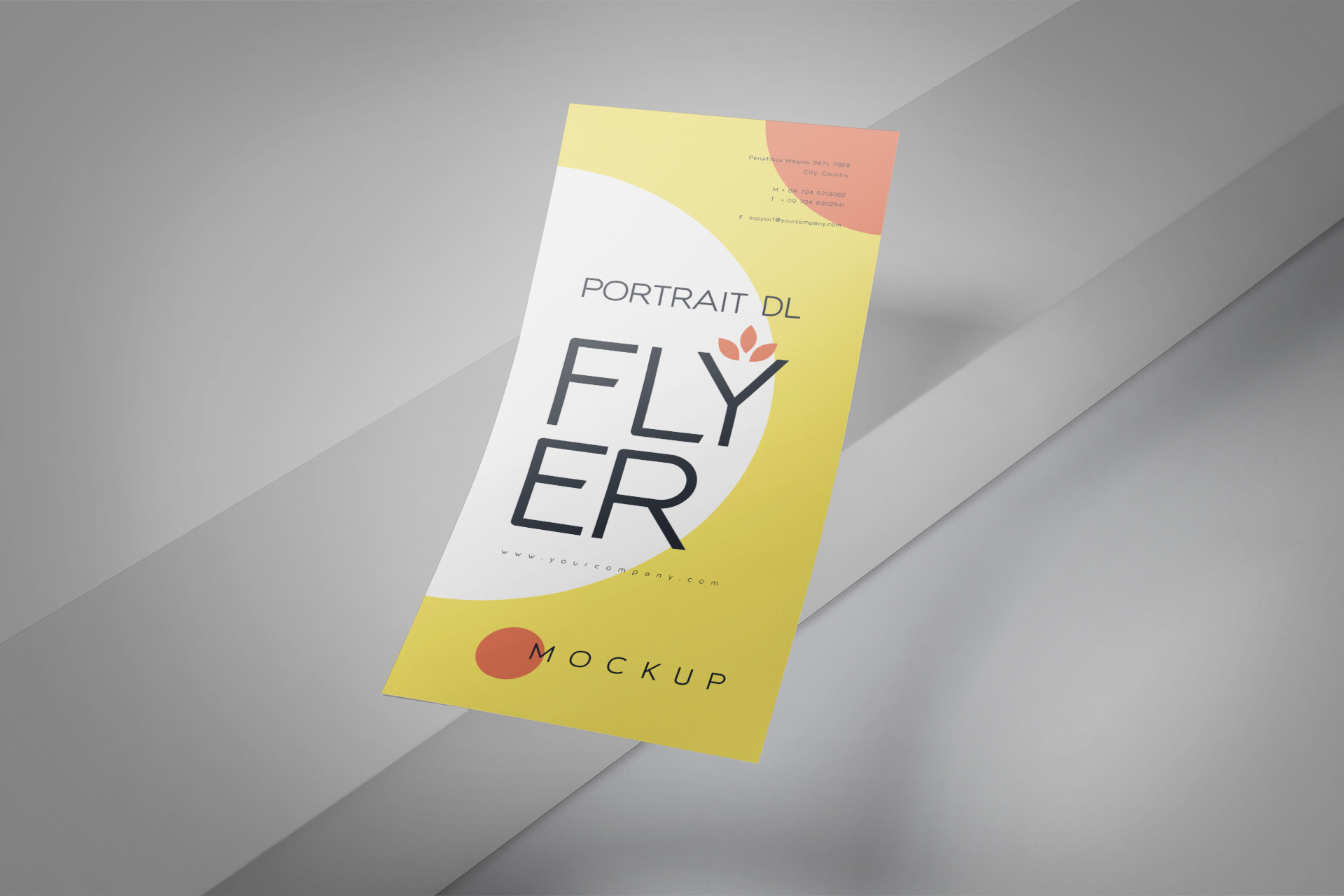 Floating DL Flyer Mockup with Clean Design