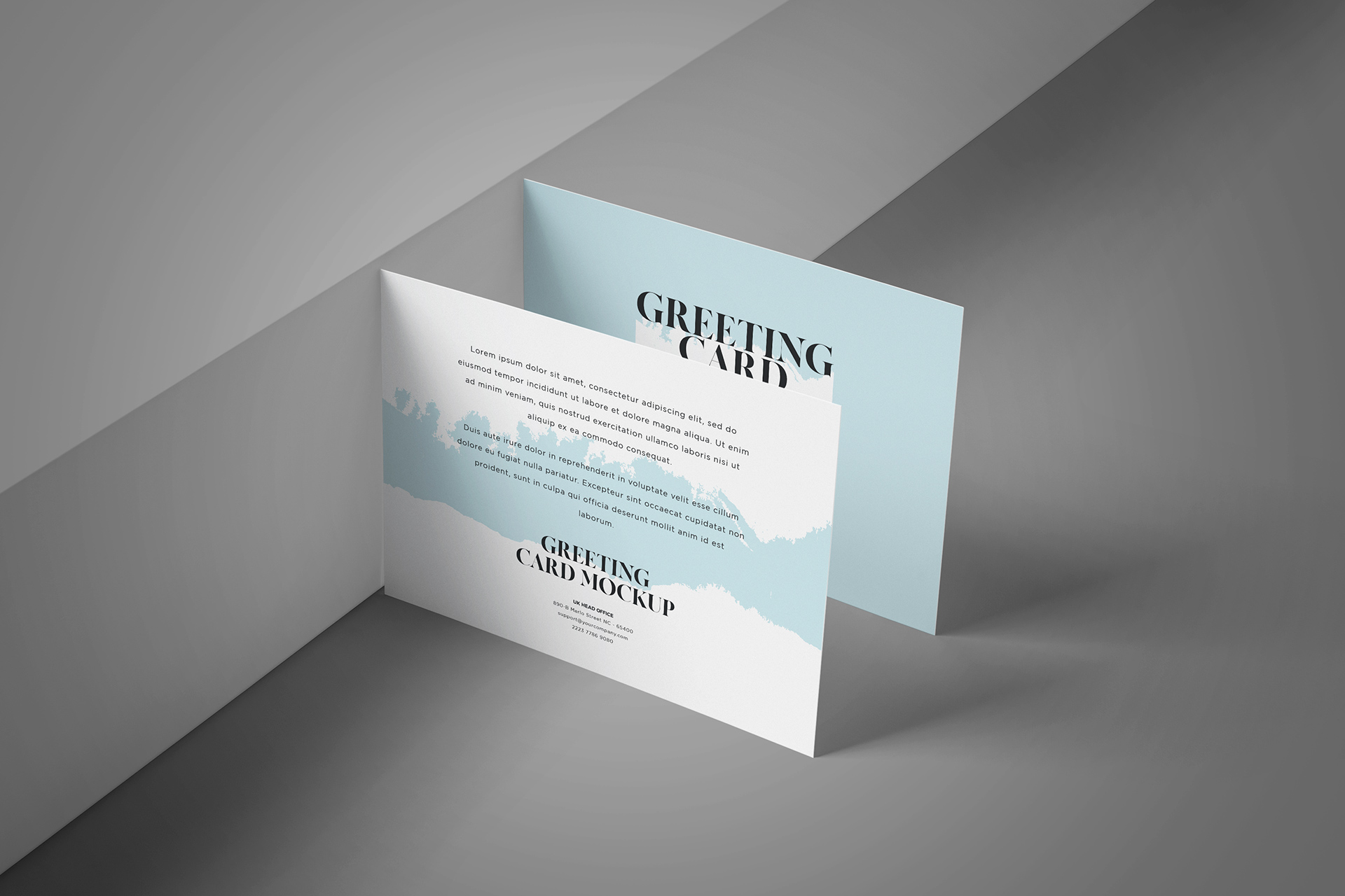 Standing Greeting Card Mockup with Open Display