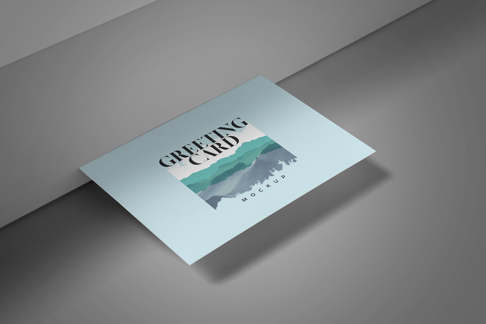 Minimalist Greeting Card Mockup with Realistic Lighting