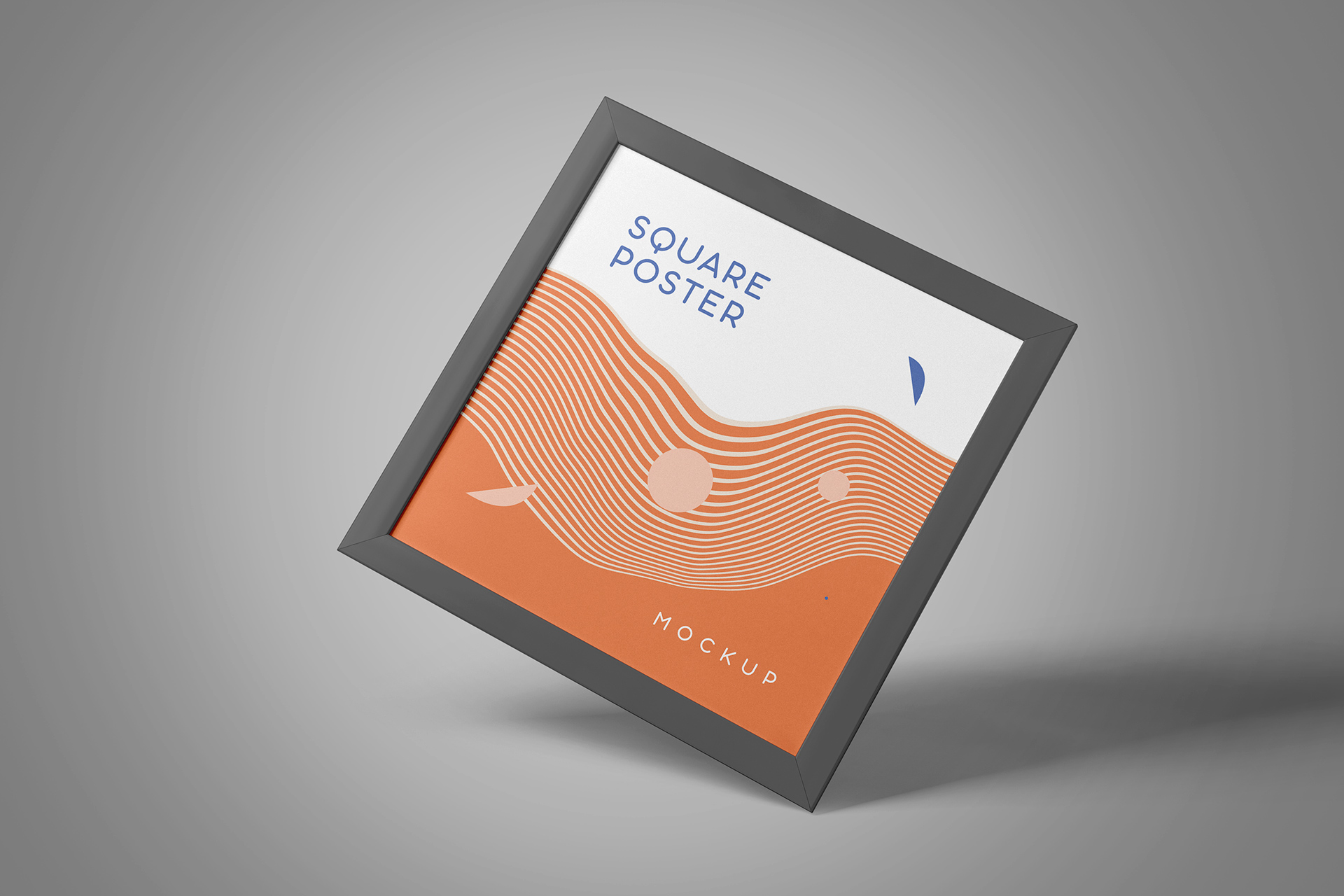 Realistic Square Poster Frame Mockup – High-Resolution