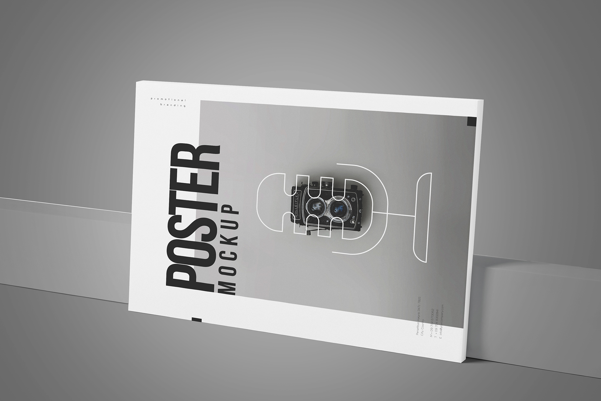 Floating Perspective Poster Mockup for Designers