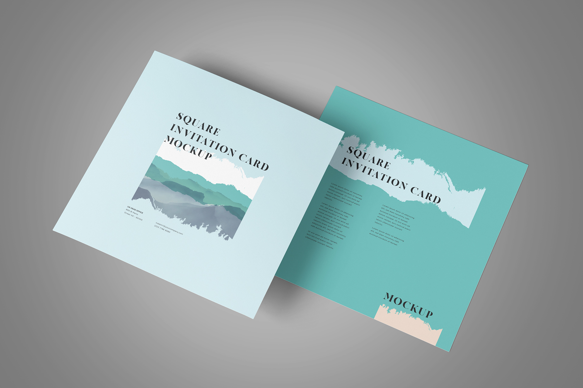 Flat Lay Square Invitation Card Mockup for Branding