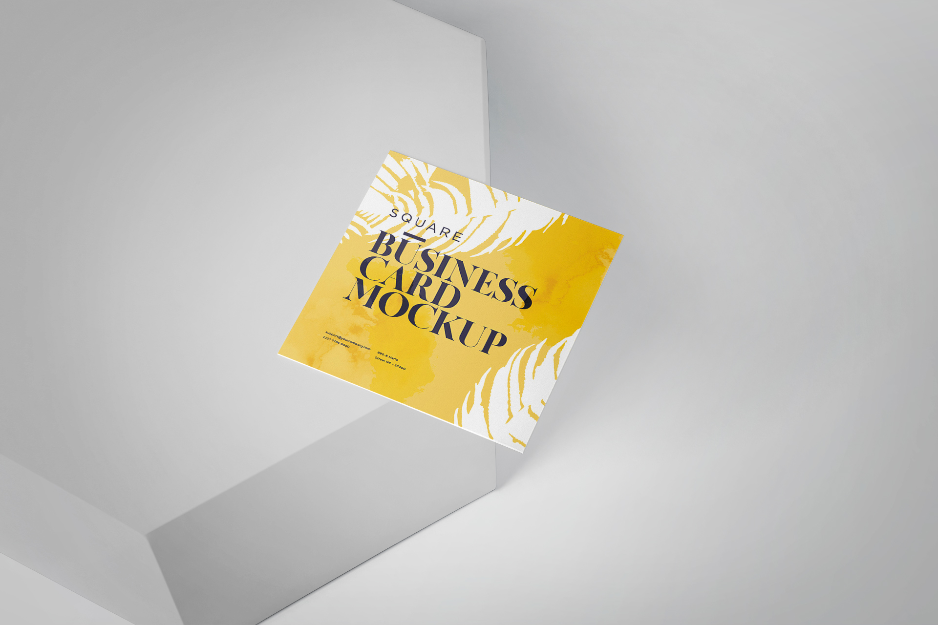 Floating Square Business Card Mockup for Branding