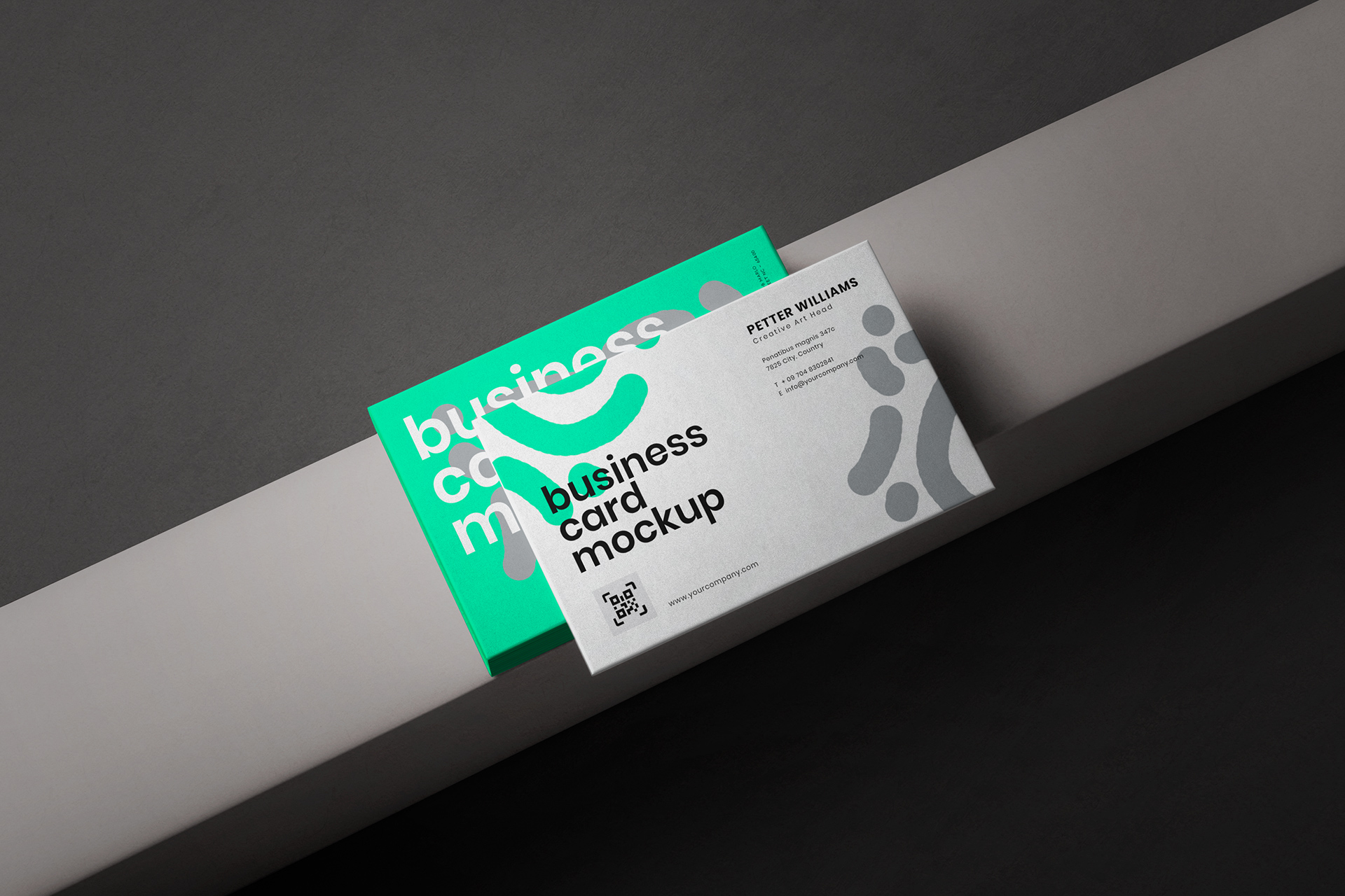 Elegant Horizontal Business Card Mockup for Branding