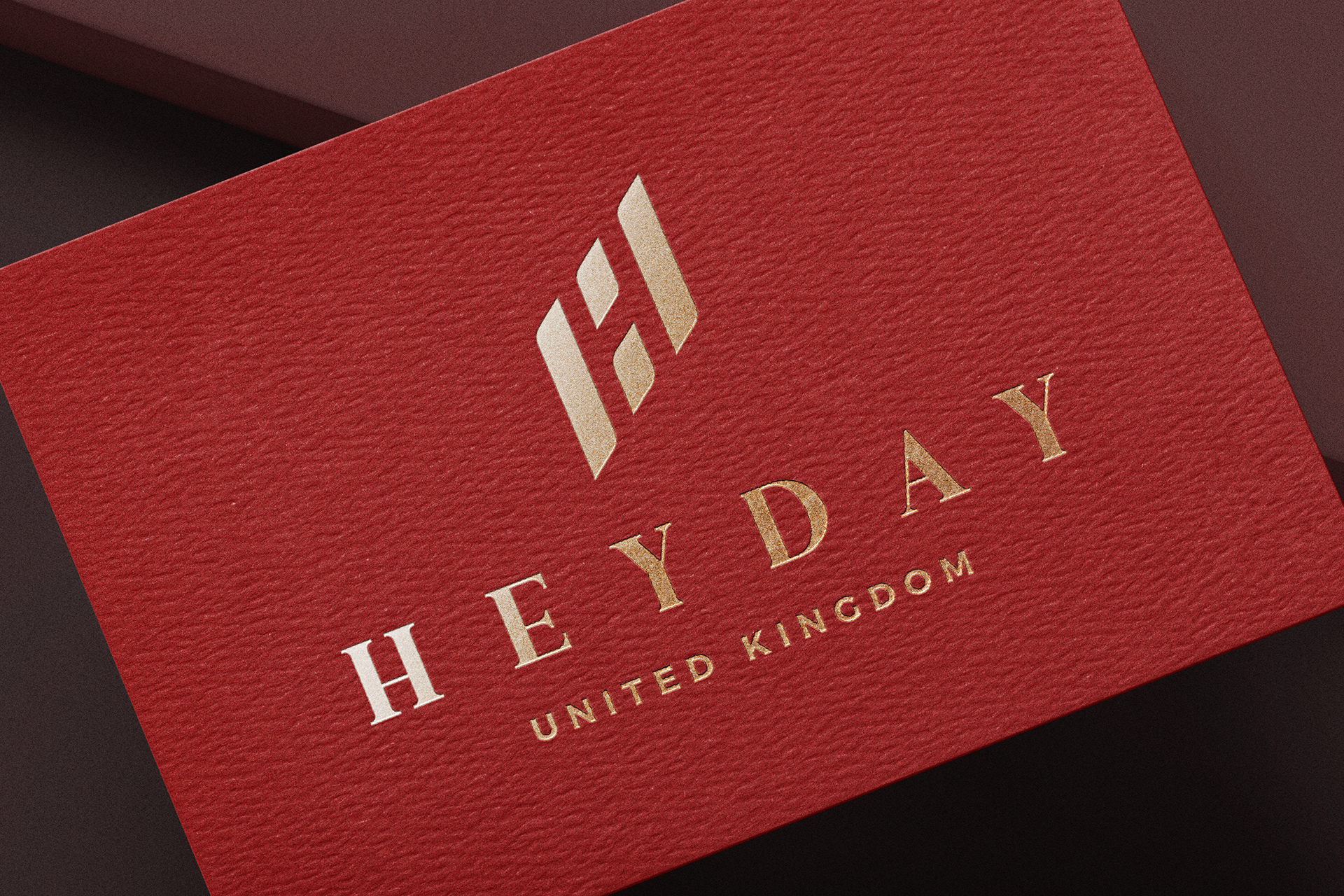 Gold Foil Logo Mockup | Red Textured Card UK PSD