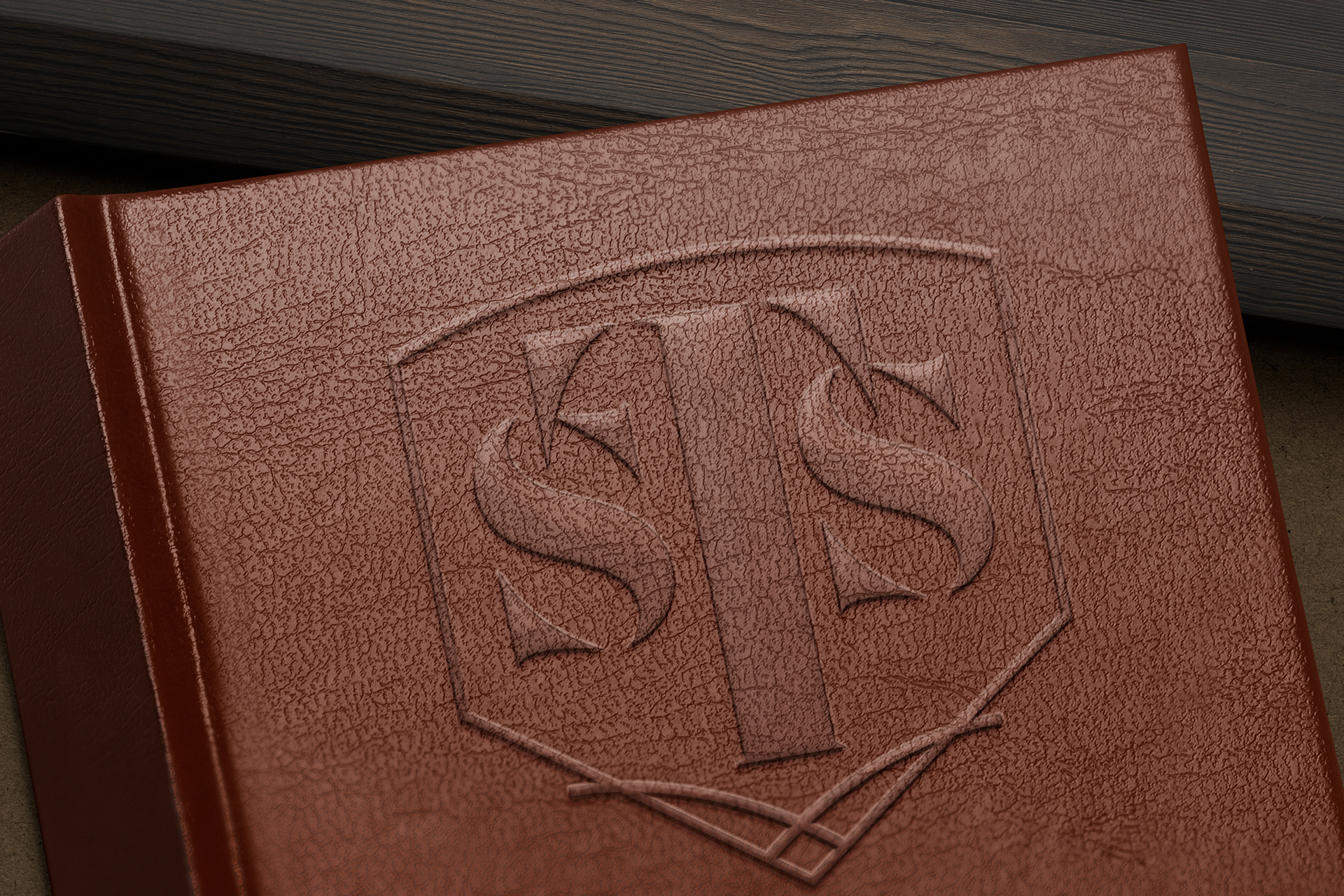 Leather Embossed Logo Mockup | Brown Texture PSD