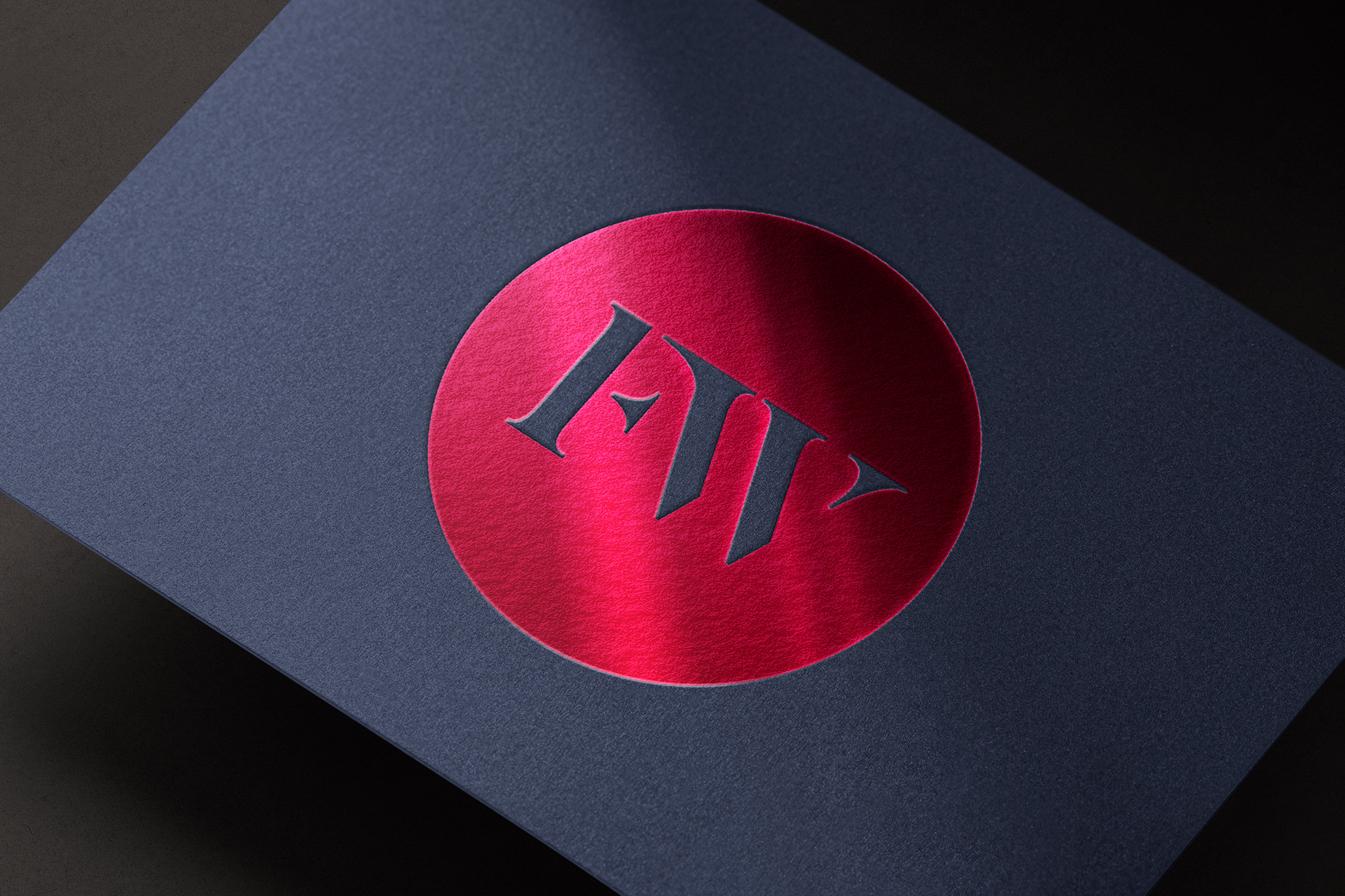 Red Foil Logo Mockup | Metallic Circle Cutout PSD