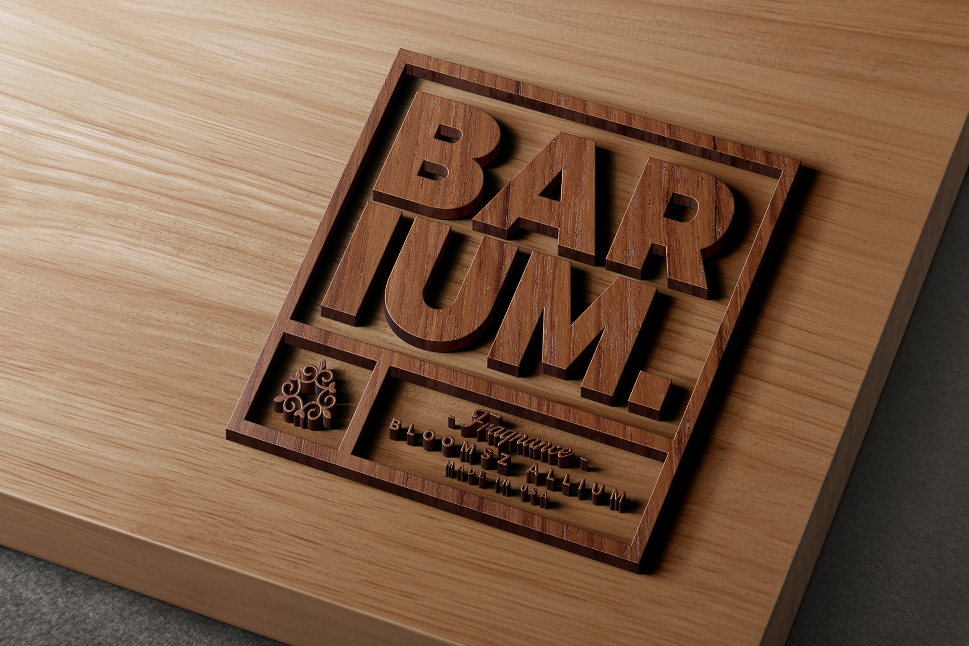 Wood Engraving Logo Mockup | 3D Carved Branding PSD