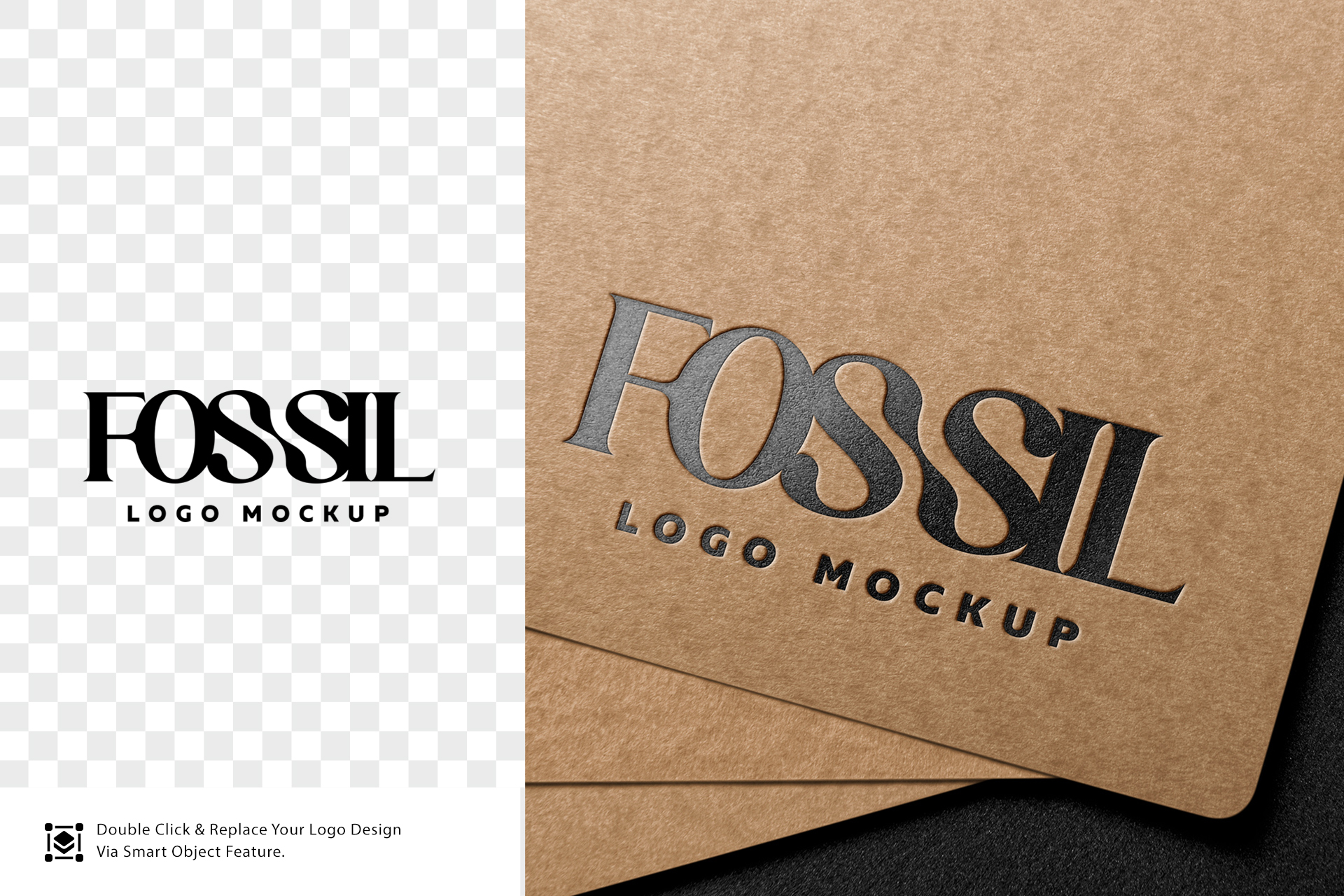 black foil logo mockup