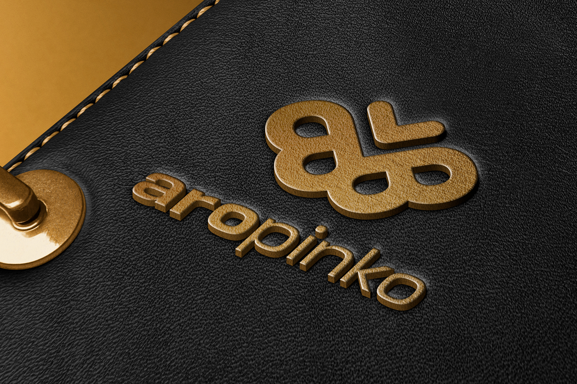 Gold Leather Logo Mockup | Luxury Branding PSD