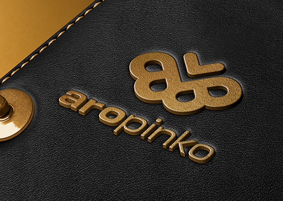 Gold Leather Logo Mockup | Luxury Branding PSD