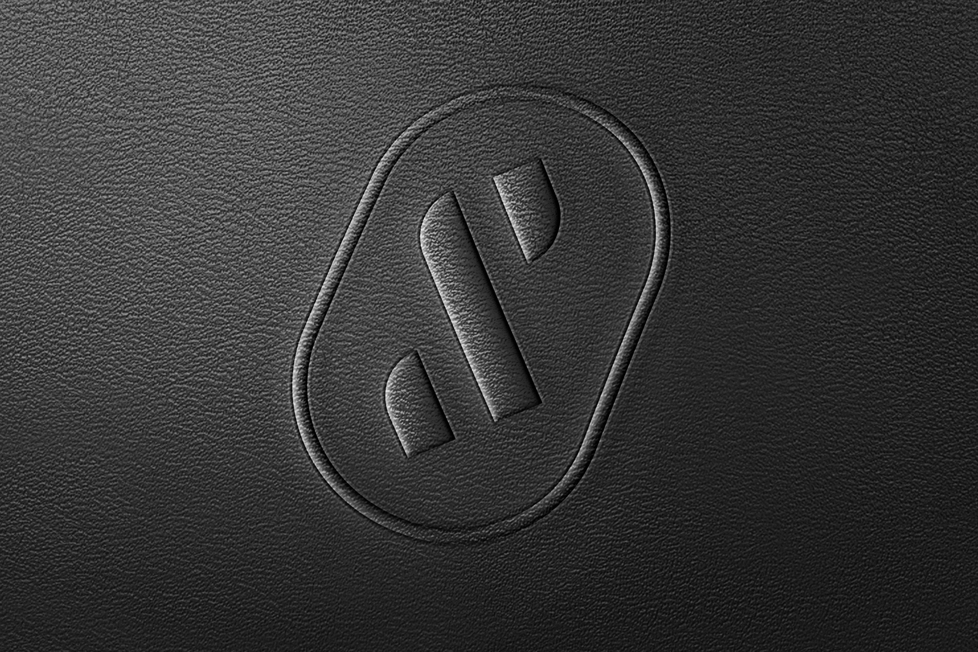 Embossed Leather Logo Mockup | Minimal Black PSD
