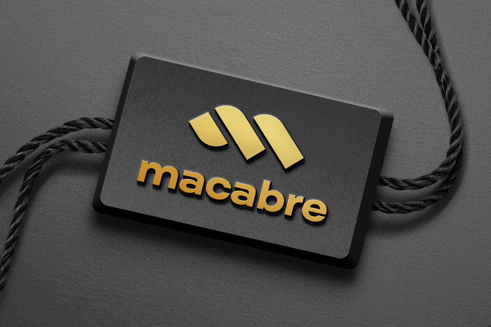 Luxury Tag Logo Mockup | Gold Embossed Black Label