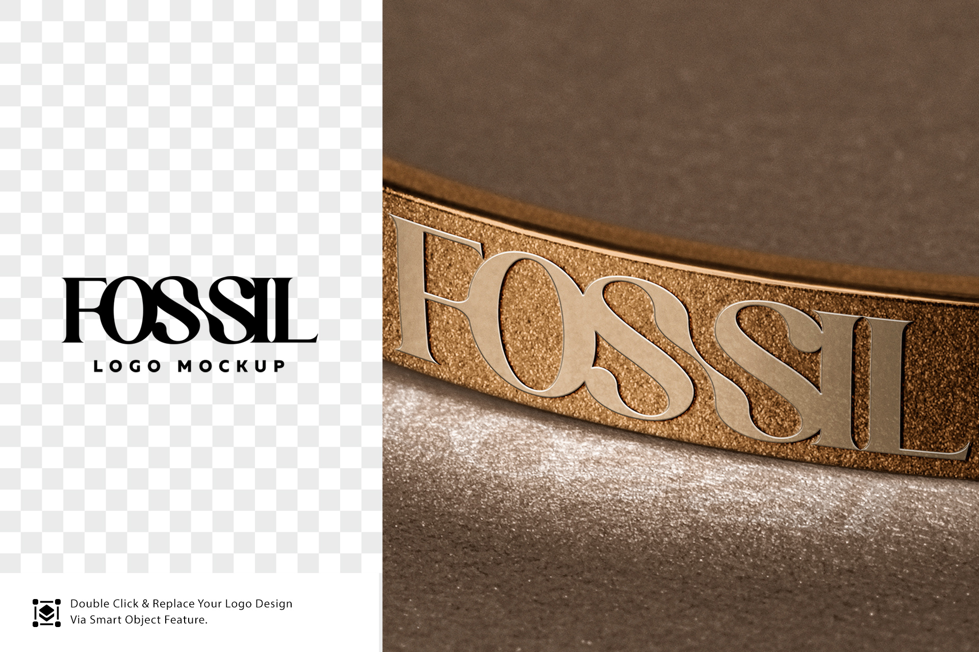 embossed metal logo PSD