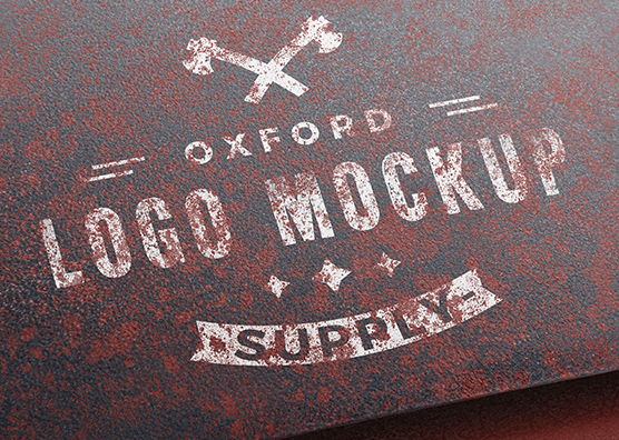 Grunge Logo Mockup | Vintage Rust Metal Texture