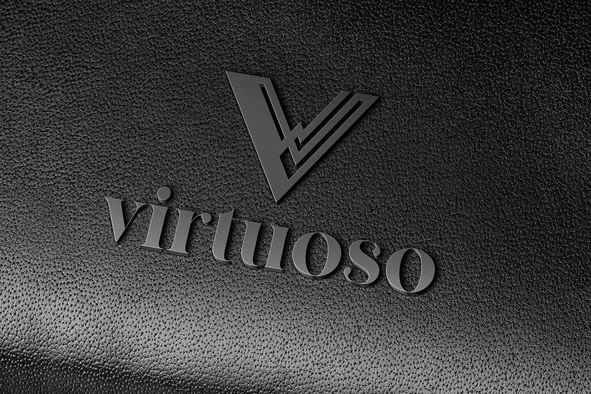 Black Leather Logo Mockup | Embossed Matte Branding