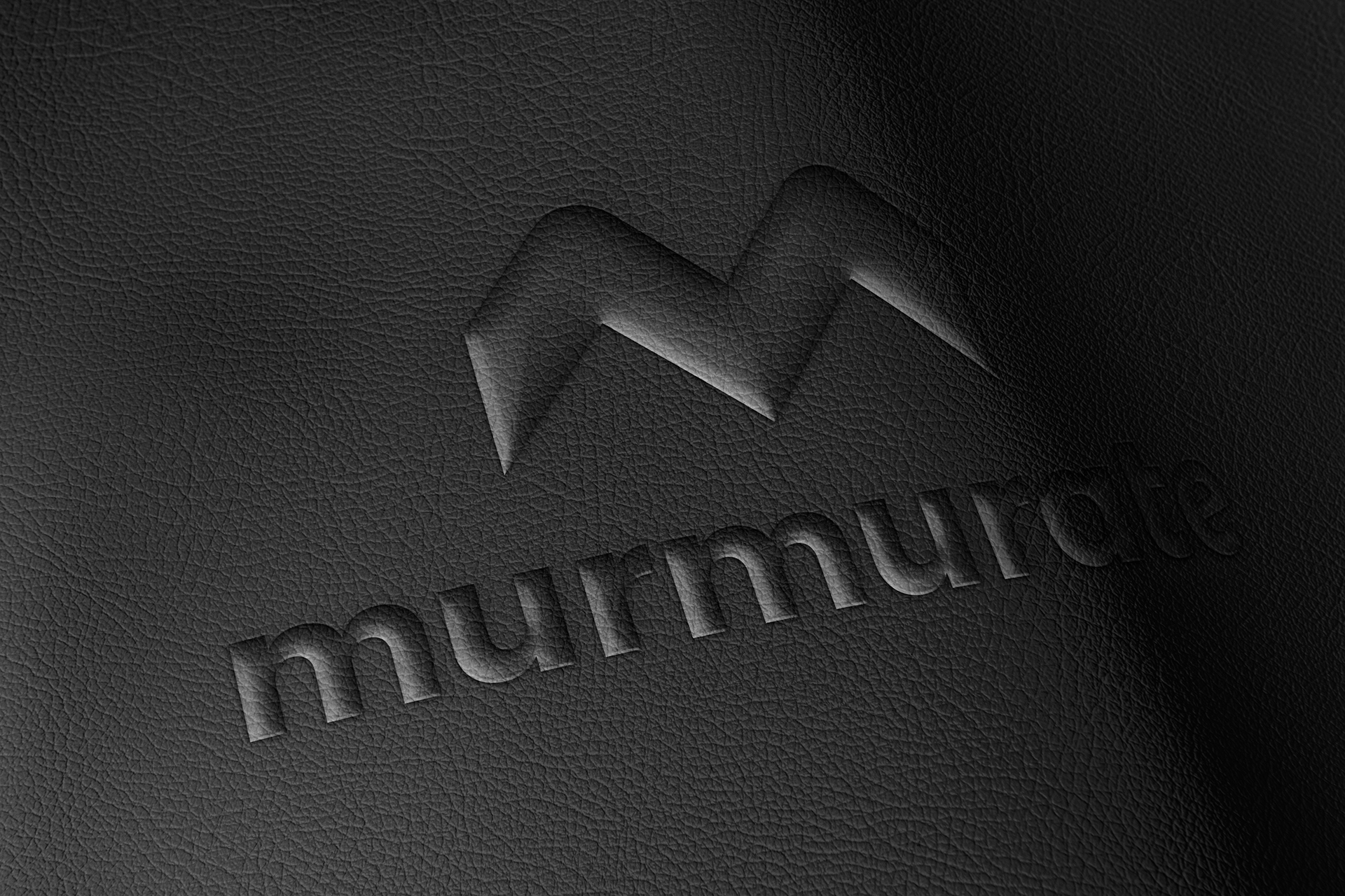 Leather Embossed Logo Mockup | Black Texture PSD