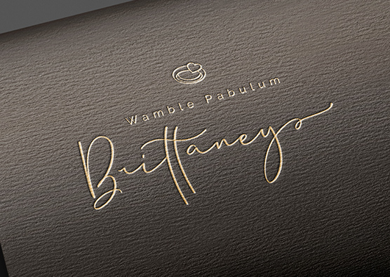 Gold Foil Script Logo Mockup | Elegant Paper PSD