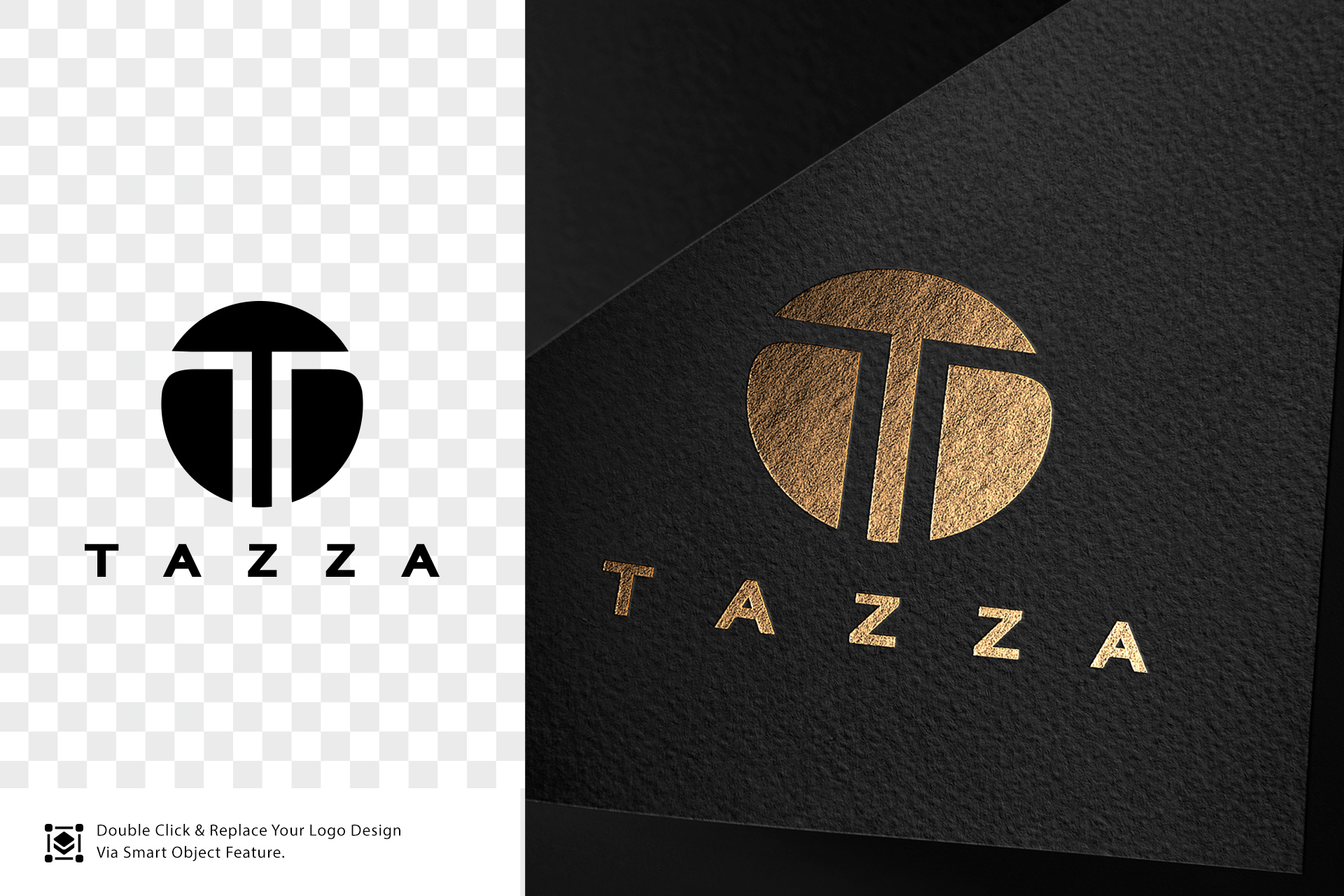 black paper logo mockup