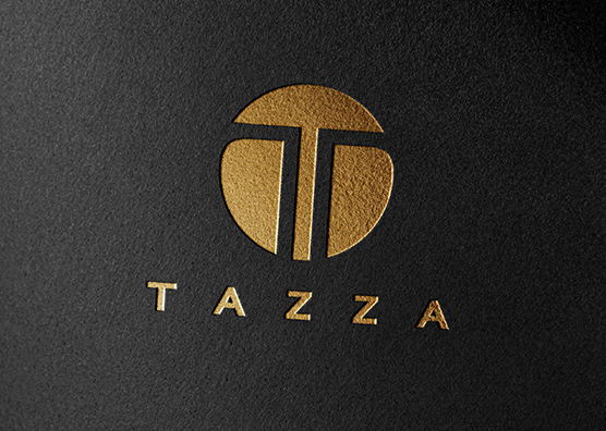 Gold Foil Logo Mockup | Black Textured Paper PSD