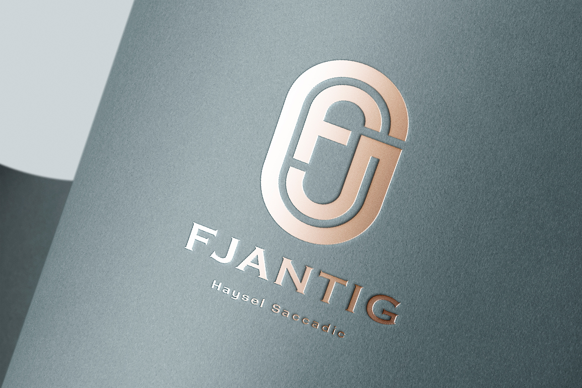 Rose Gold Foil Logo Mockup | Modern Matte Paper PSD