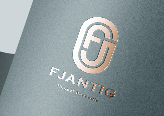 Rose Gold Foil Logo Mockup | Modern Matte Paper PSD