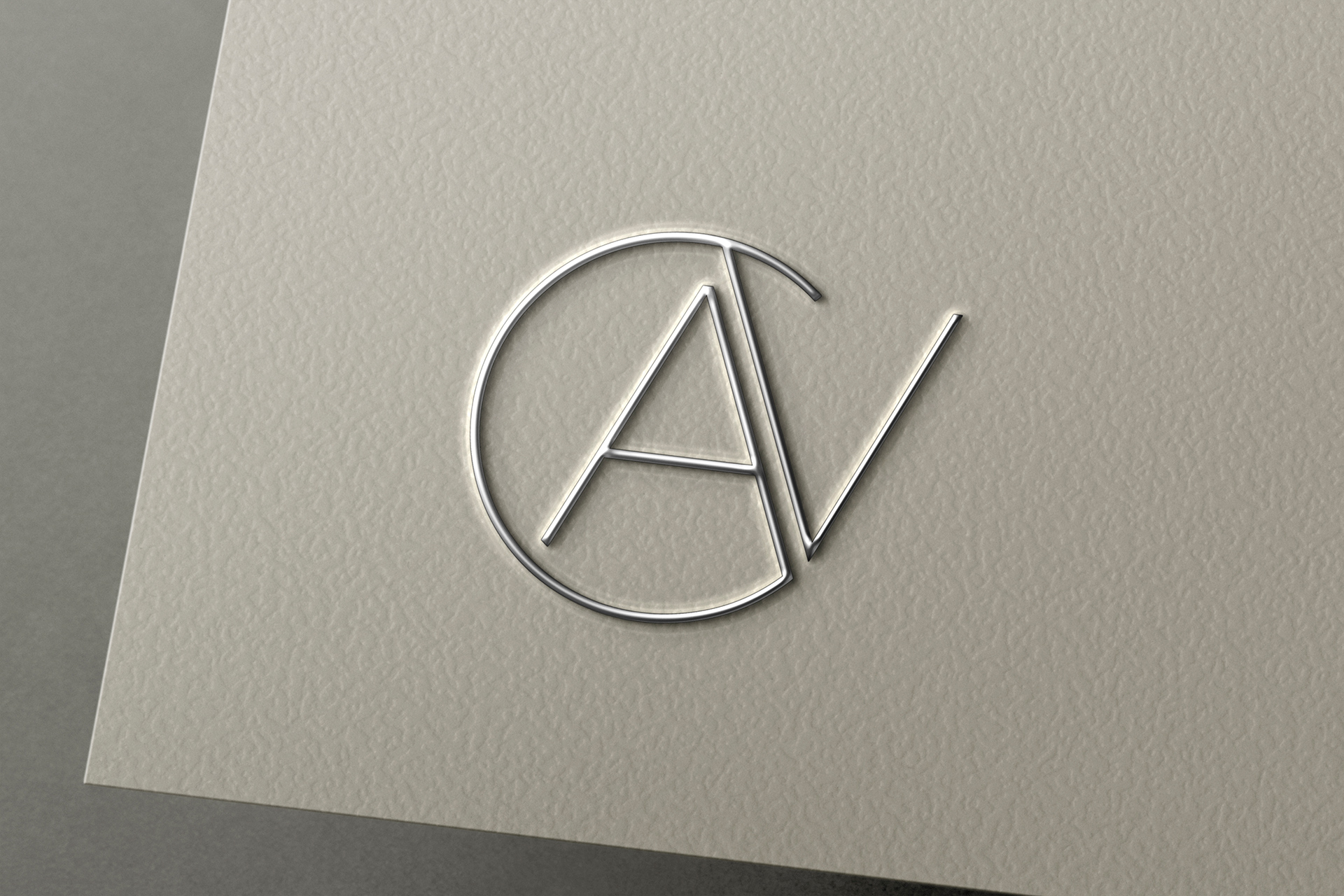 Silver Foil Logo Mockup | Minimal Textured Paper PSD