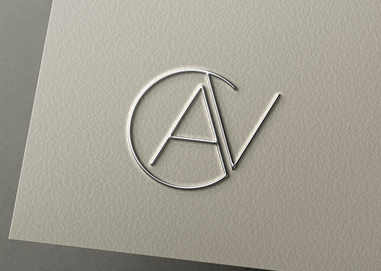 Silver Foil Logo Mockup | Minimal Textured Paper PSD