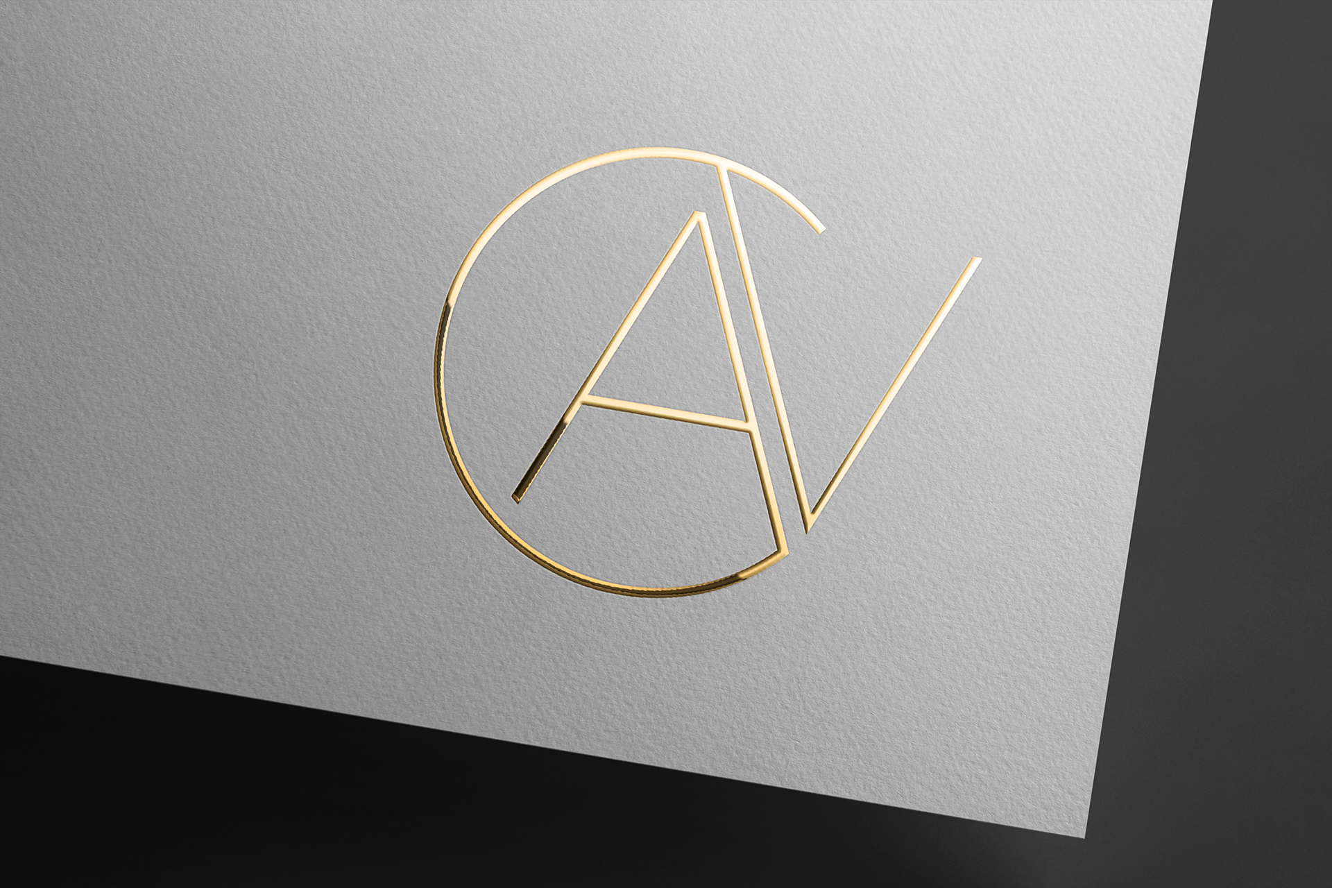 Gold Foil Logo Mockup | White Textured Paper PSD