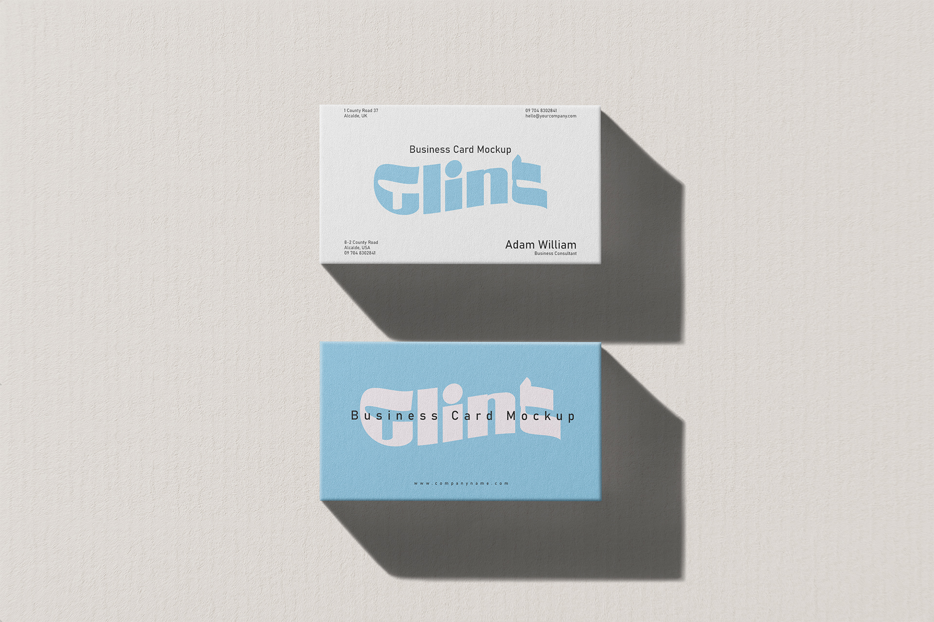 Minimal Business Card Mockup | Horizontal Layout PSD