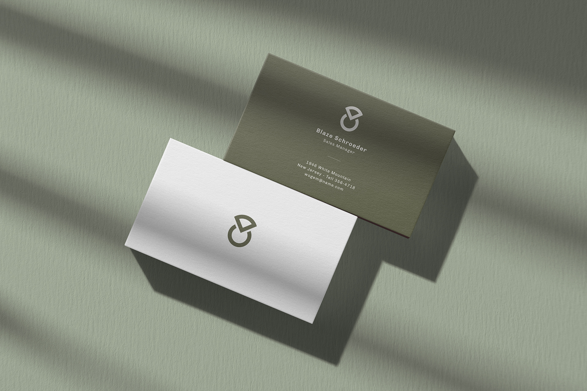 Dual-Sided Business Card Mockup | Green Aesthetic