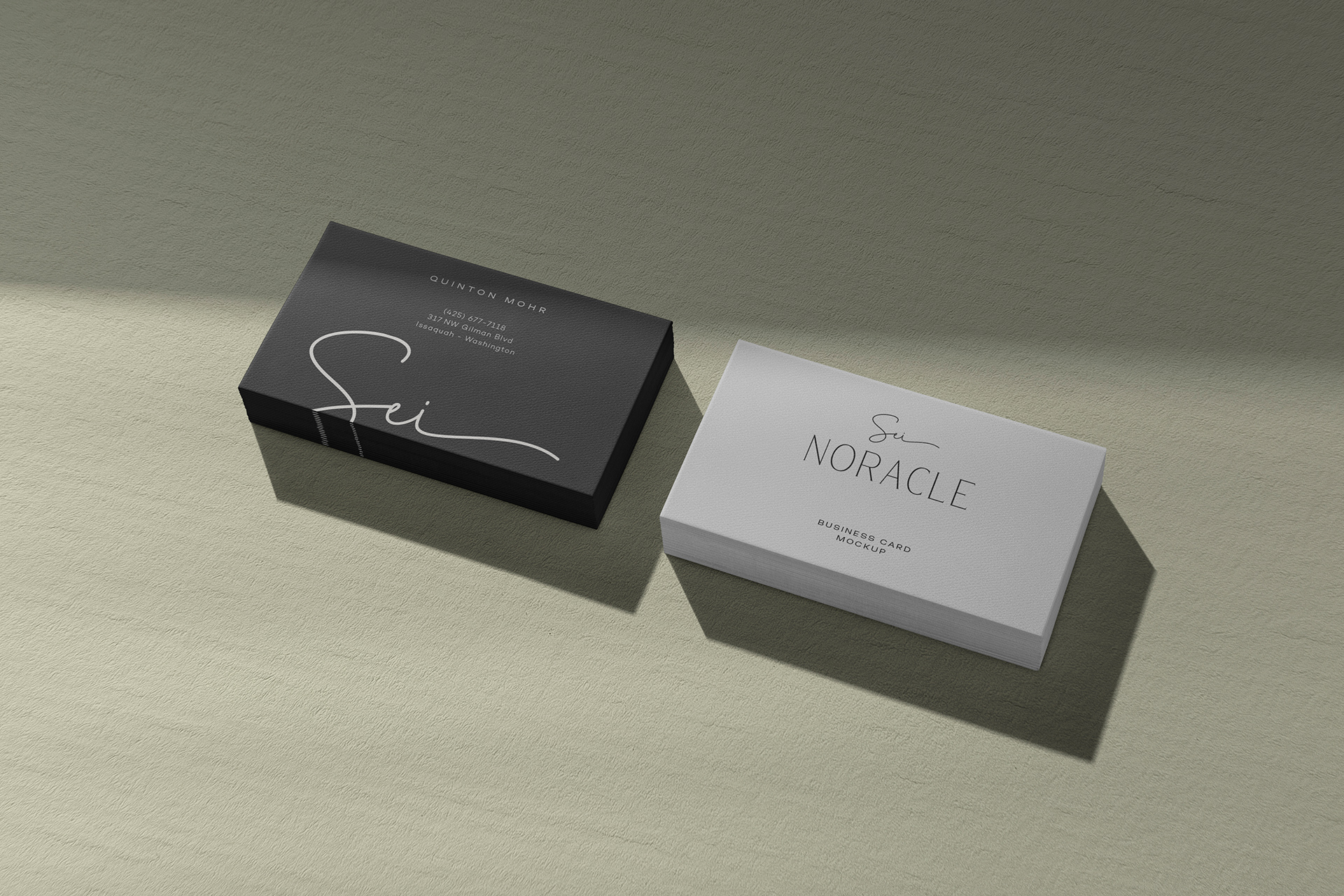 Signature Business Card Mockup | Duotone Minimal PSD