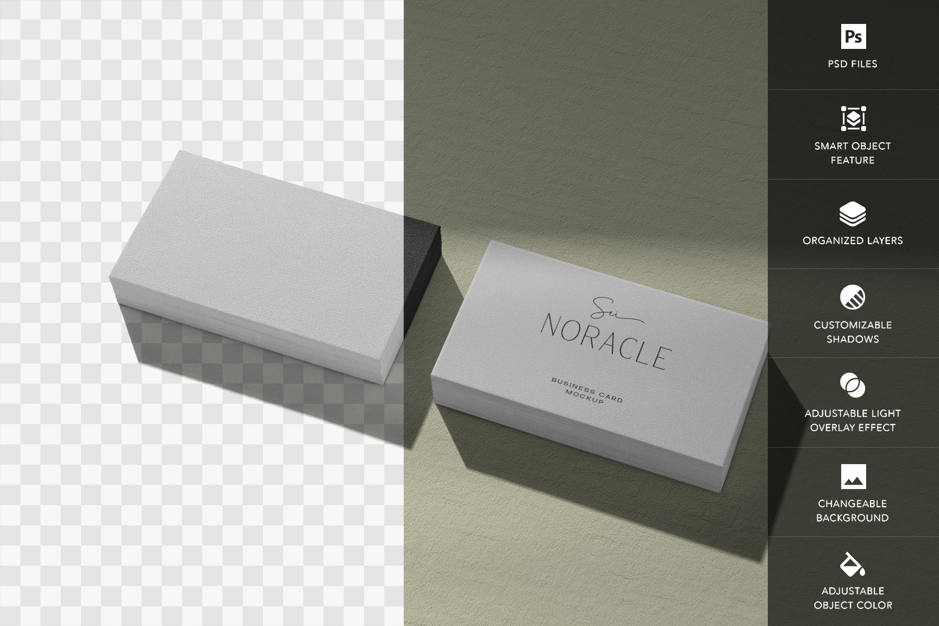 black and white card mockup