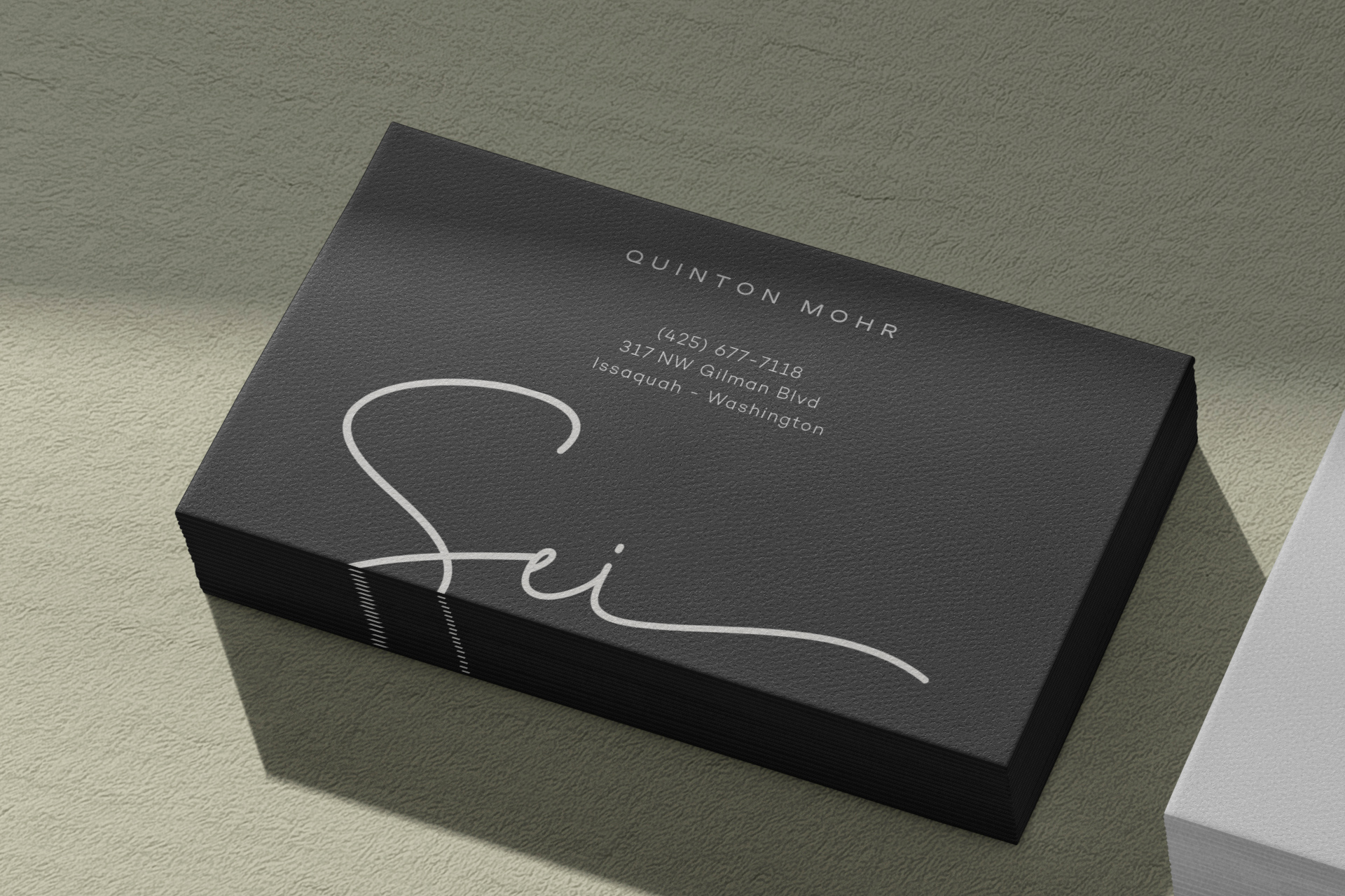 black and white card mockup