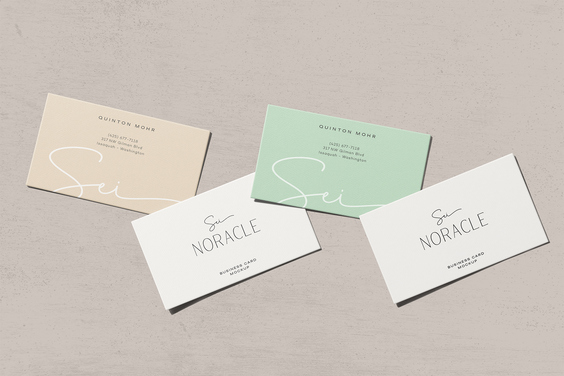 Pastel Business Card Mockup | Feminine Identity PSD