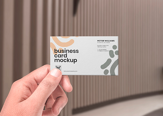 Hand-Held Business Card Mockup | Modern Branding PSD
