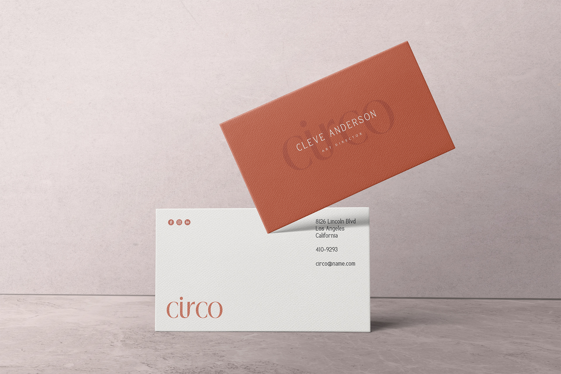 Terracotta Business Card Mockup | Textured PSD Design