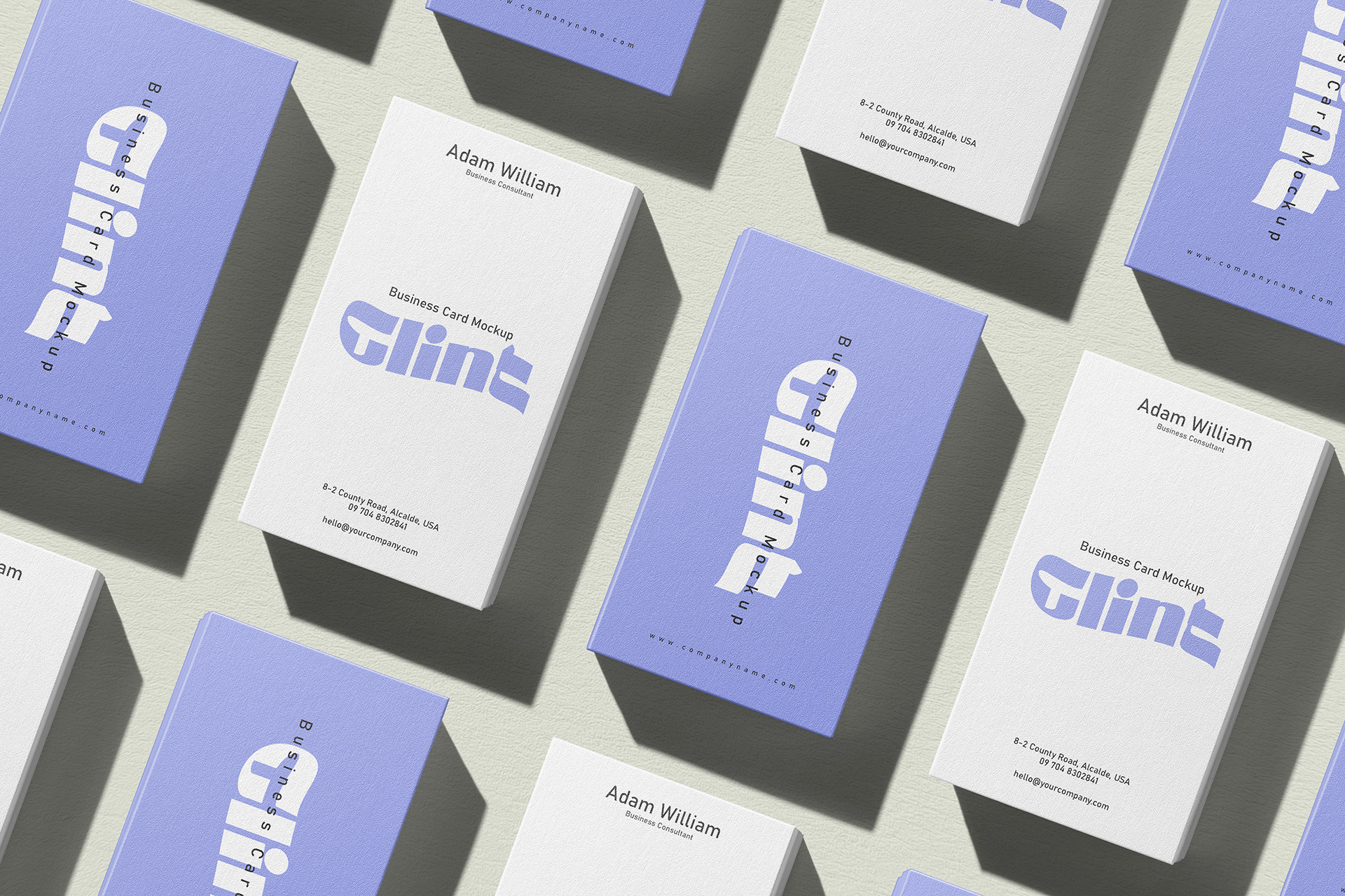 Color Grid Business Card Mockup | Vertical & Horizontal