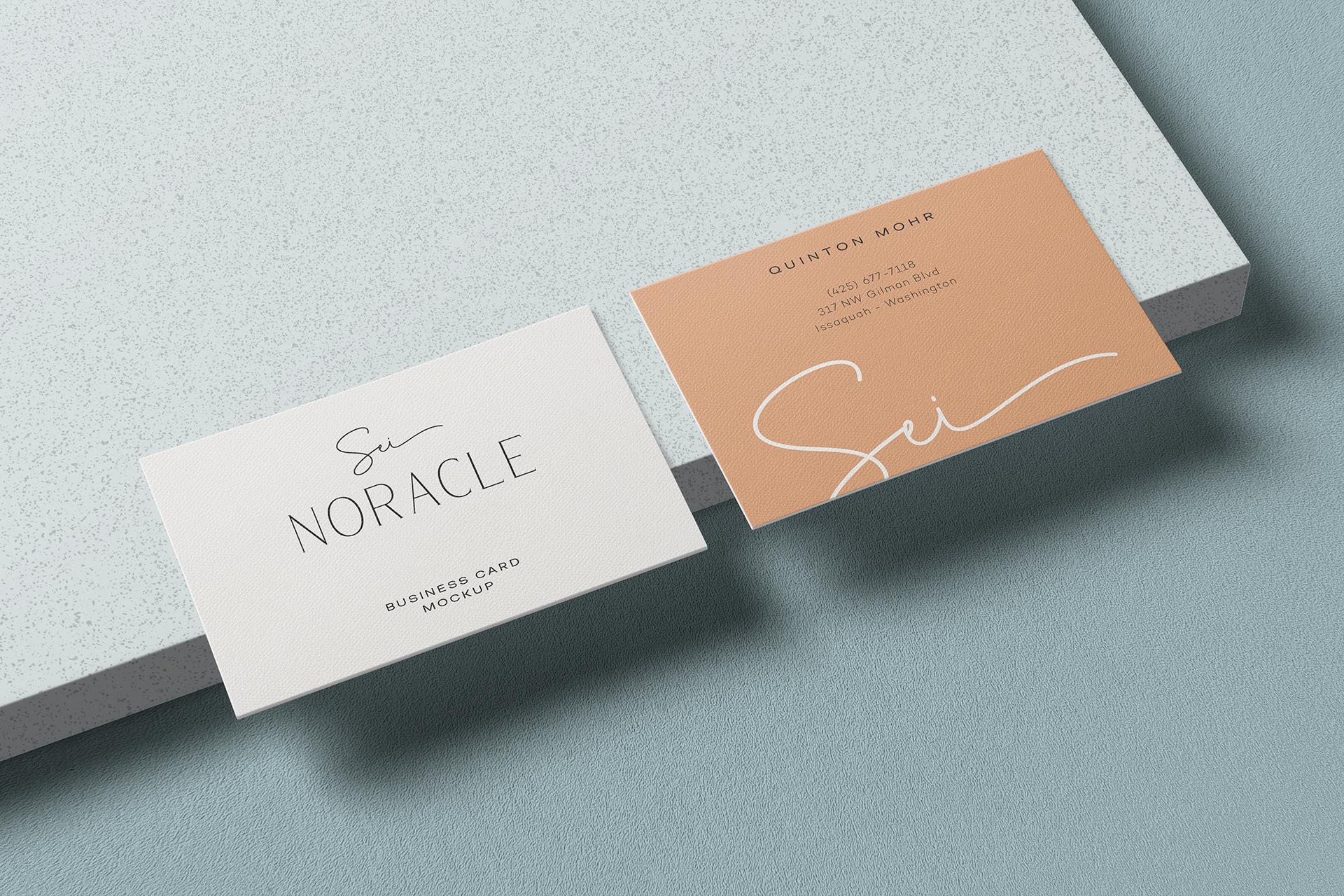 Signature Business Card Mockup | Soft Minimal PSD