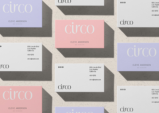 Pastel Business Card Mockup | Grid Layout PSD