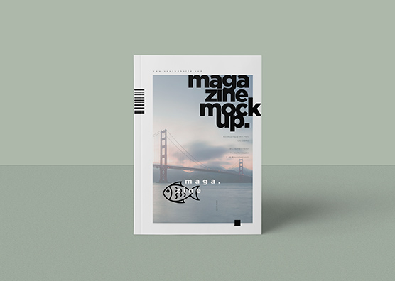 Minimal A4 Magazine Cover Mockup PSD