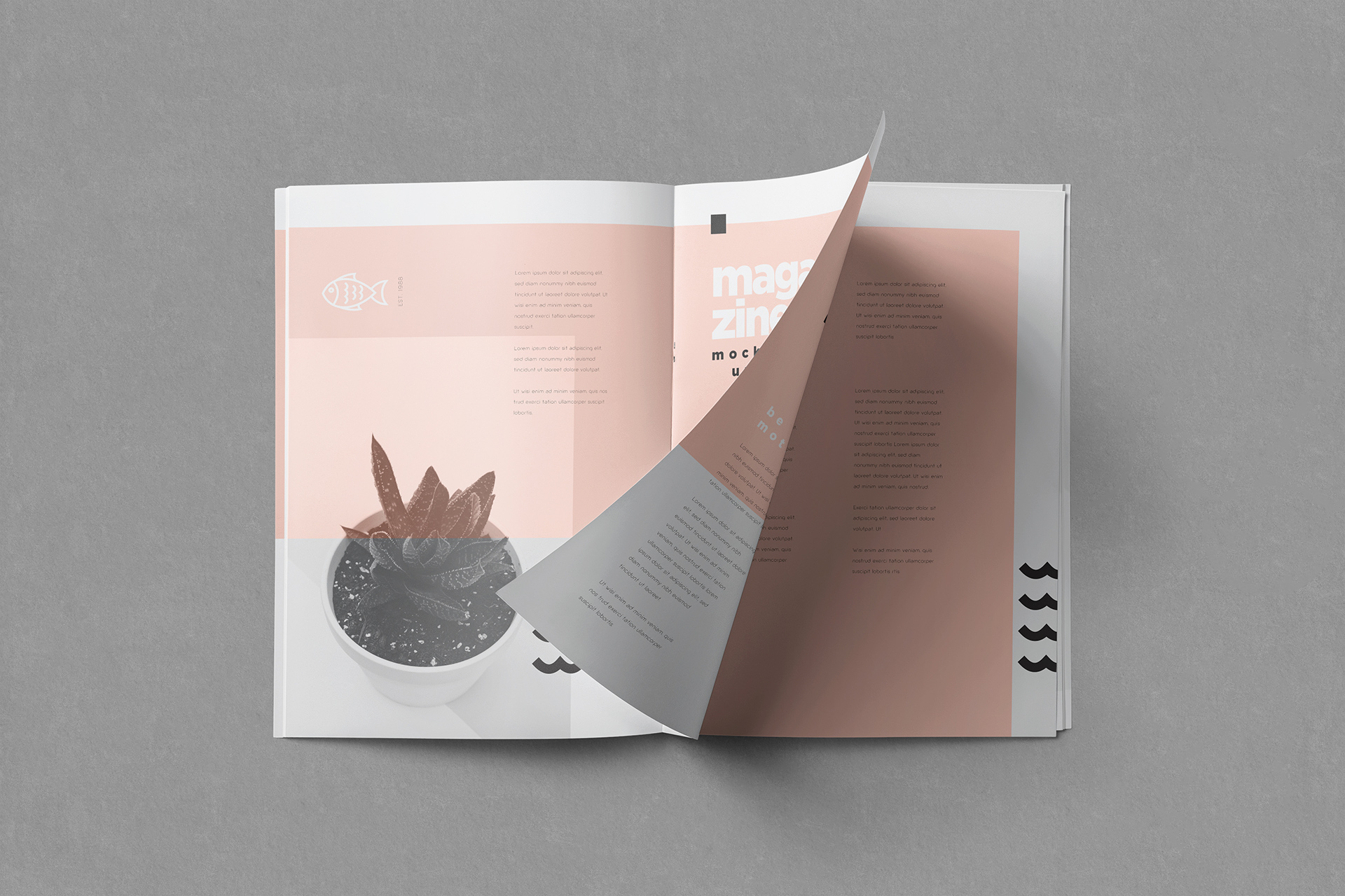 Turning Page Magazine Mockup PSD