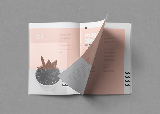 Turning Page Magazine Mockup PSD
