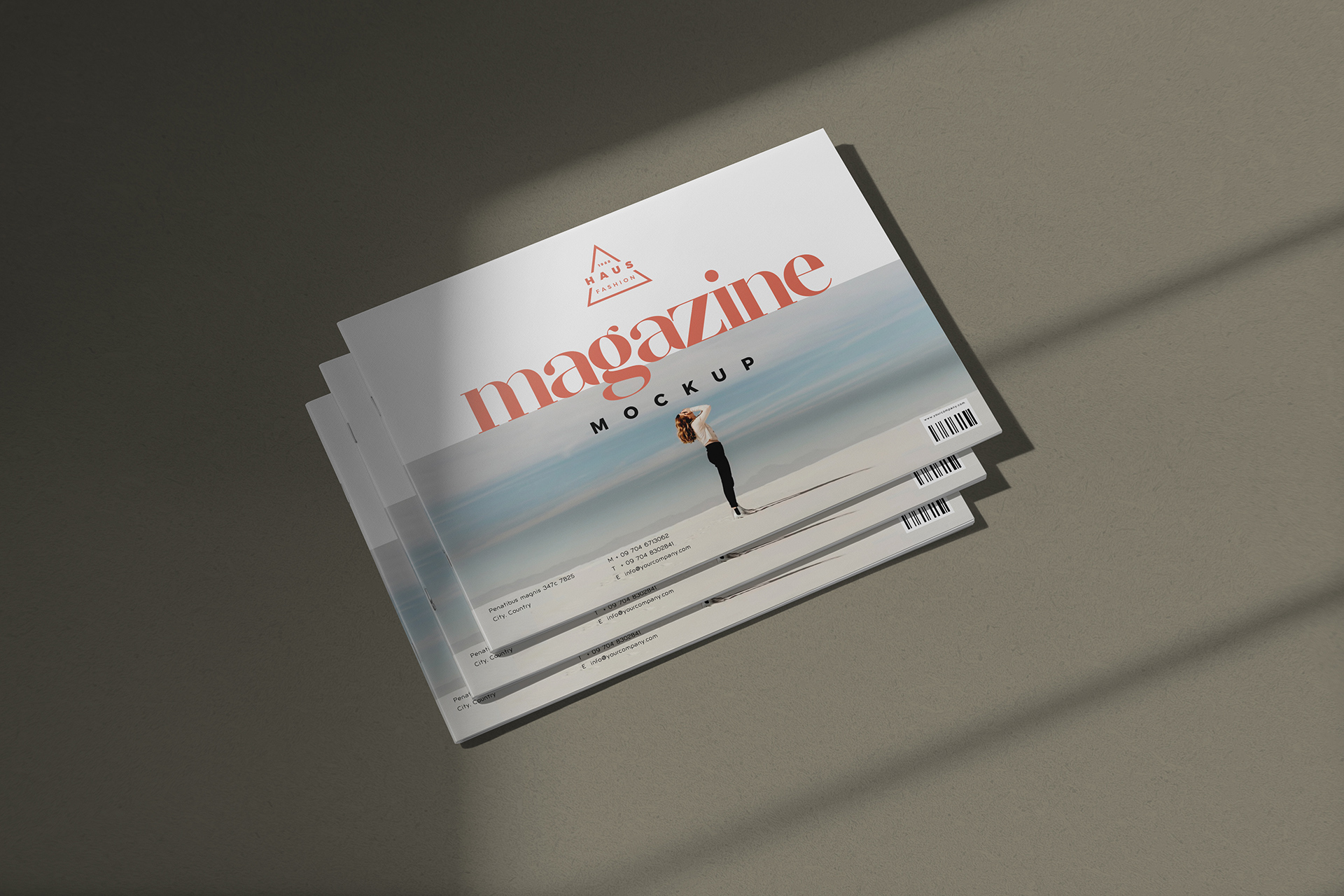 Stacked Landscape Magazine Cover Mockup