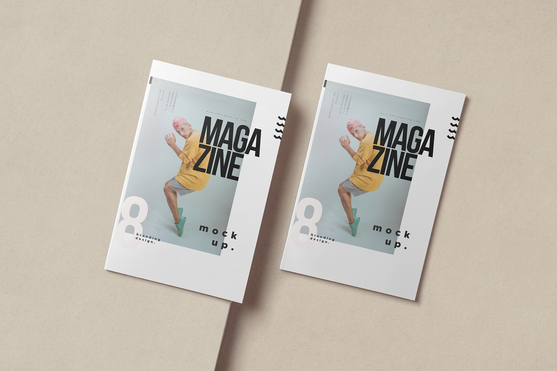 Modern Magazine Cover Mockup A4 Size